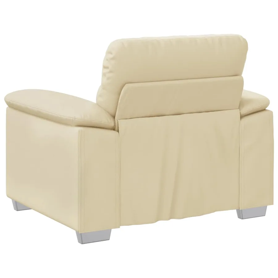 Fauteuil canapé crème 100x81x84 cm en similicuir - 6