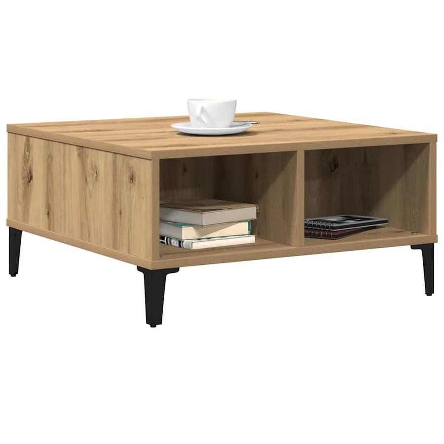 Table basse Chêne artisanal 60 x 60 x 30 cm - 3