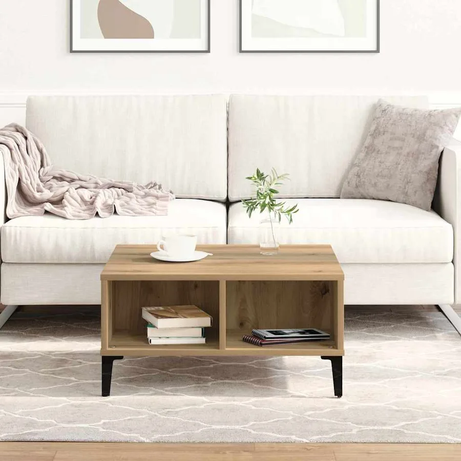 Table basse Chêne artisanal 60 x 60 x 30 cm - 4