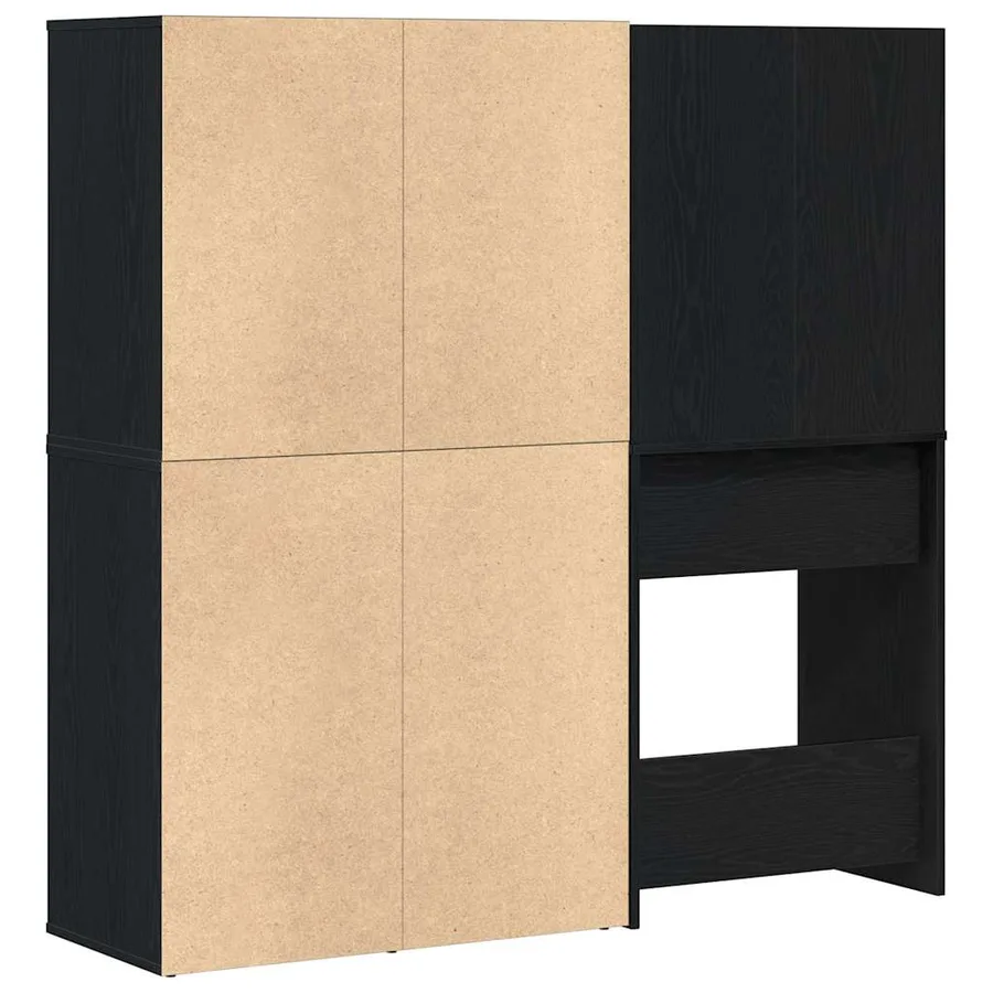 Ensemble de table de maquillage LED avec tiroir Chêne noir - 12