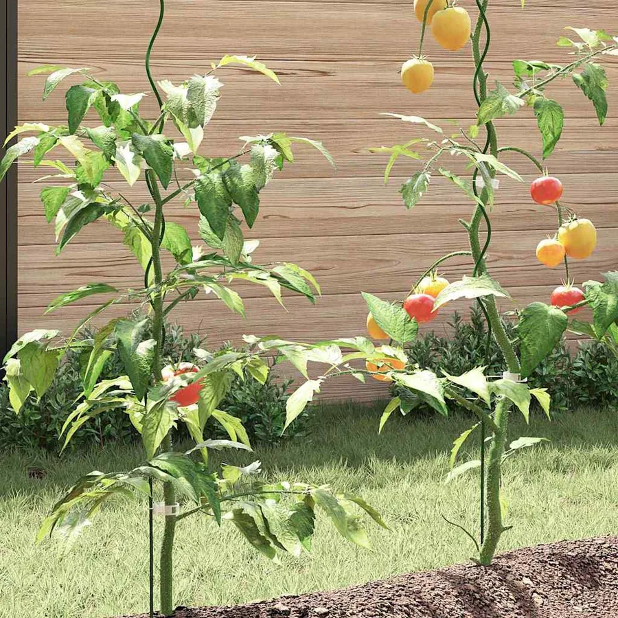 Soutien de plante 50 pcs Vert 150 x 0,6 x 0,6 cm Acier - 4