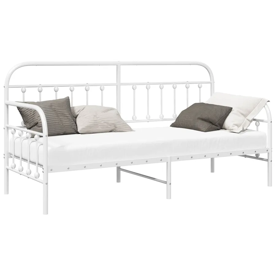 Cadre de lit de jour Blanc 75 x 190 cm Acier enduit de poudre - 2