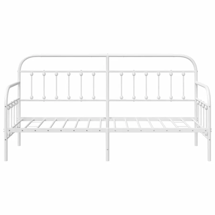Cadre de lit de jour Blanc 75 x 190 cm Acier enduit de poudre - 5
