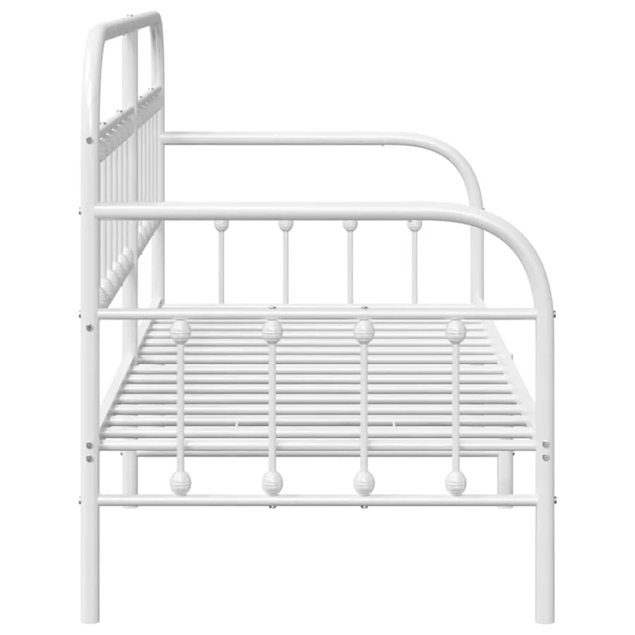 Cadre de lit de jour Blanc 75 x 190 cm Acier enduit de poudre - 6