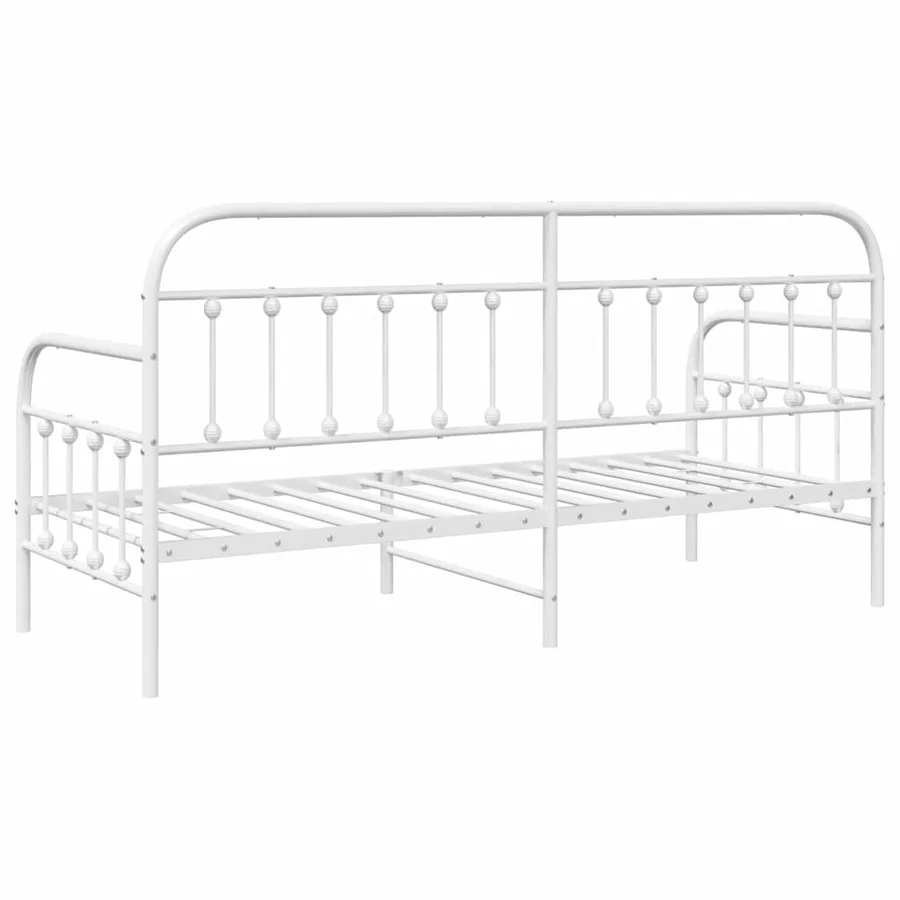 Cadre de lit de jour Blanc 75 x 190 cm Acier enduit de poudre - 7