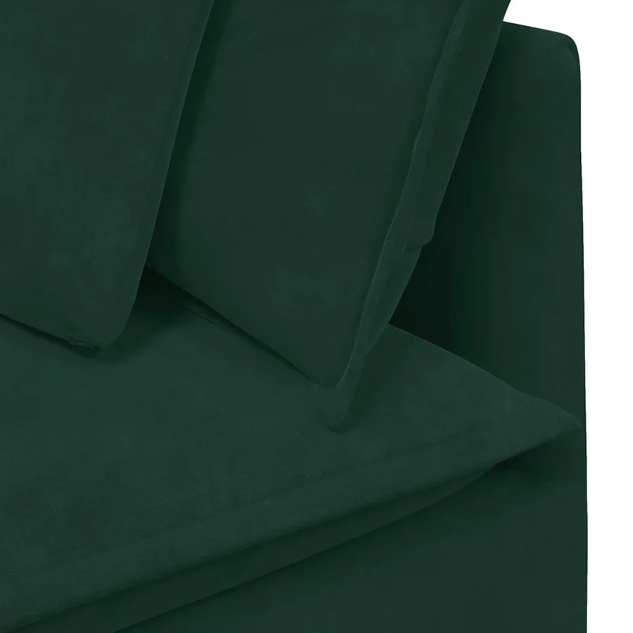 Canapé modulable avec coussins velours vert foncé - 10