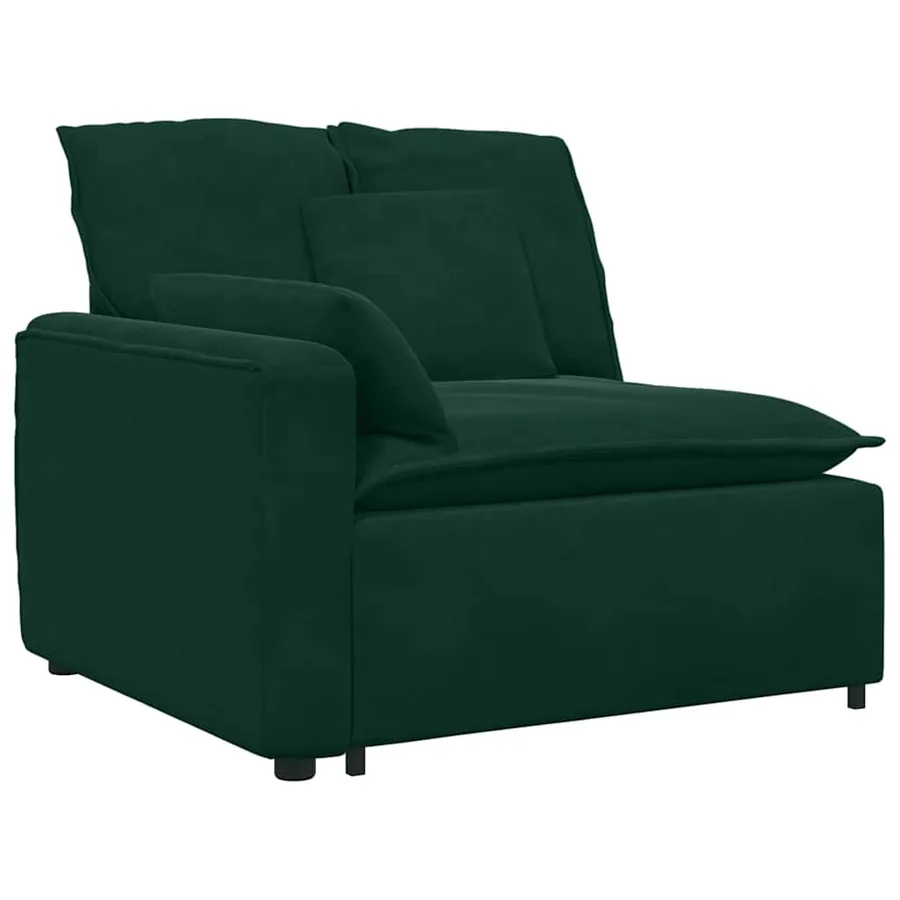 Canapé modulable avec coussins velours vert foncé - 3