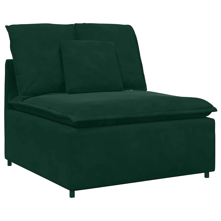 Canapé modulable avec coussins velours vert foncé - 4