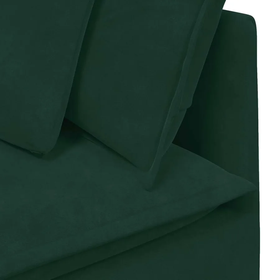 Canapé modulable avec coussins velours vert foncé - 9