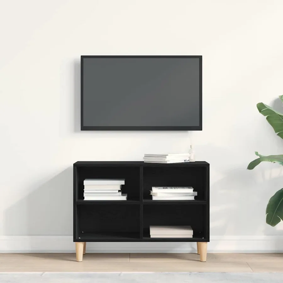Meuble TV Chêne noir 69,5 x 30 x 50 cm Bois d'ingénierie - 4