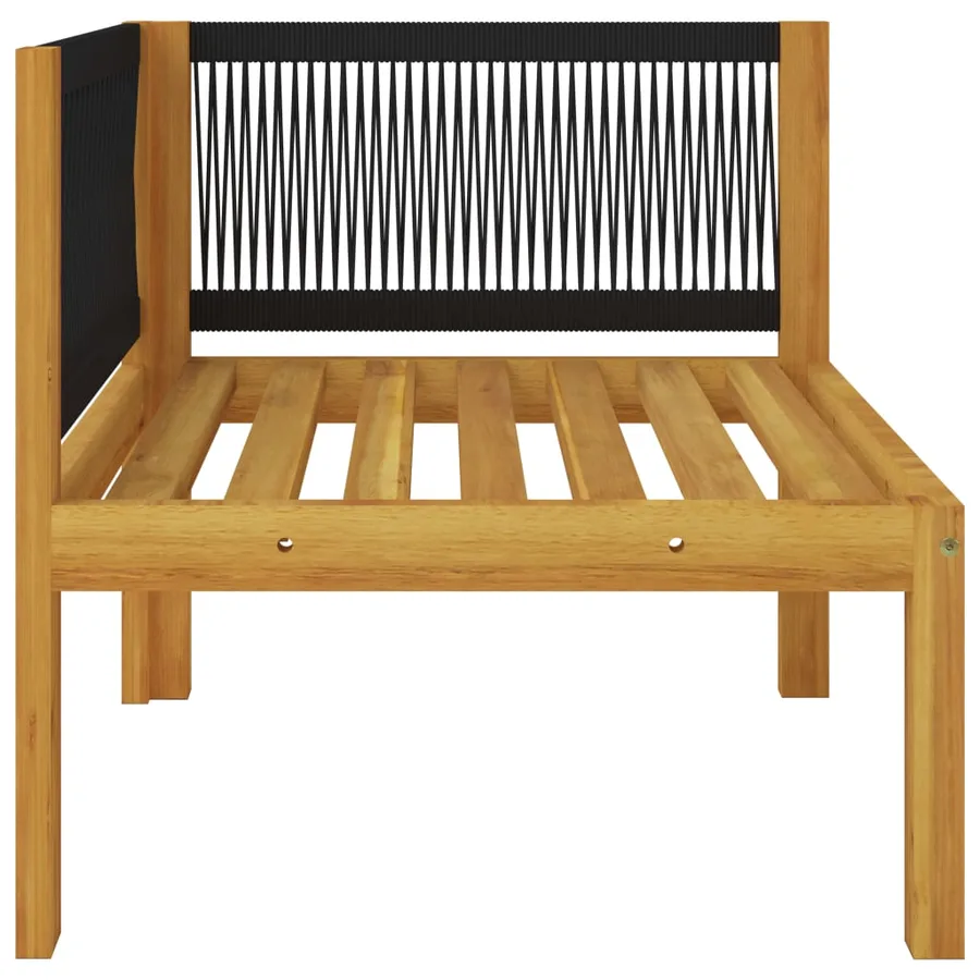 Banc de jardin 2 places avec coussins en bois d'acacia et corde - 7