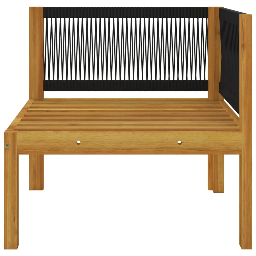 Banc de jardin 2 places avec coussins en bois d'acacia et corde - 8