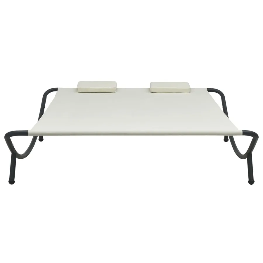 Chaise longue d'extérieur Tissu Crème - 2