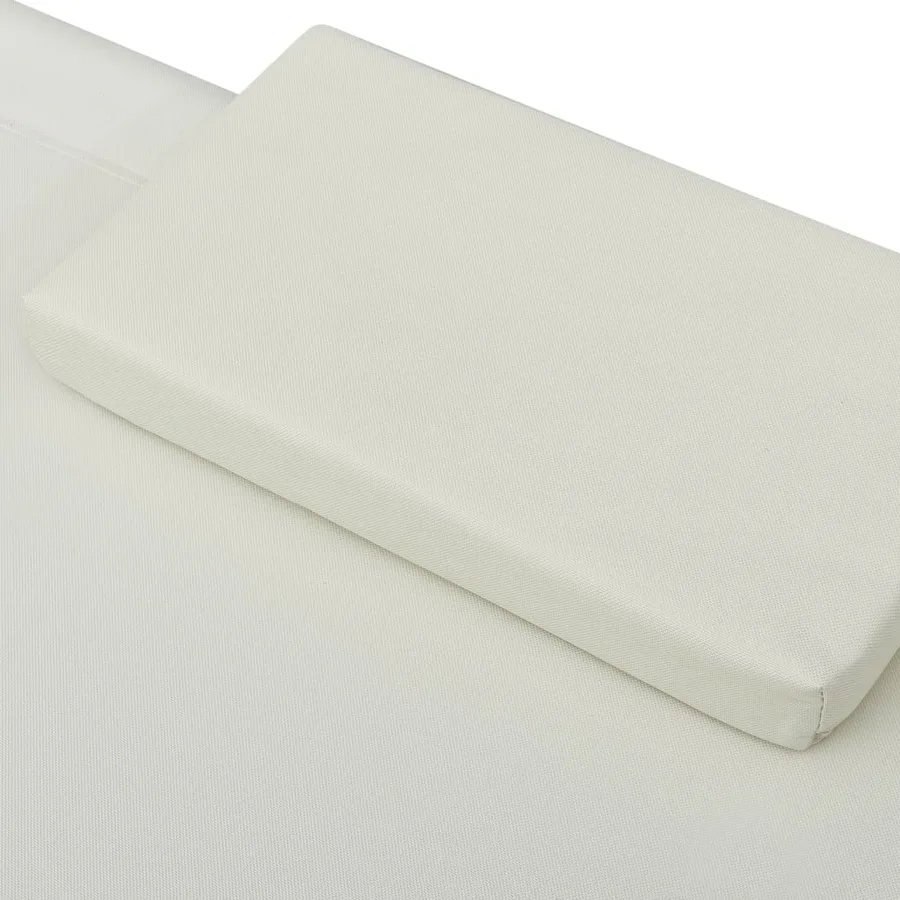 Outdoor sun lounger Cream fabric - 5
