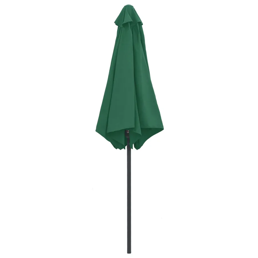 Parasol de jardin et mât en aluminium 270x246 cm Vert - 4