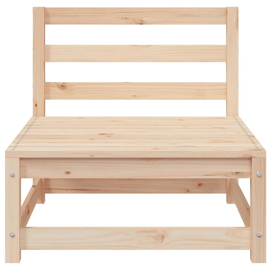 Canapés centraux de jardin coussins gris2pcs Bois de pin massif - 4