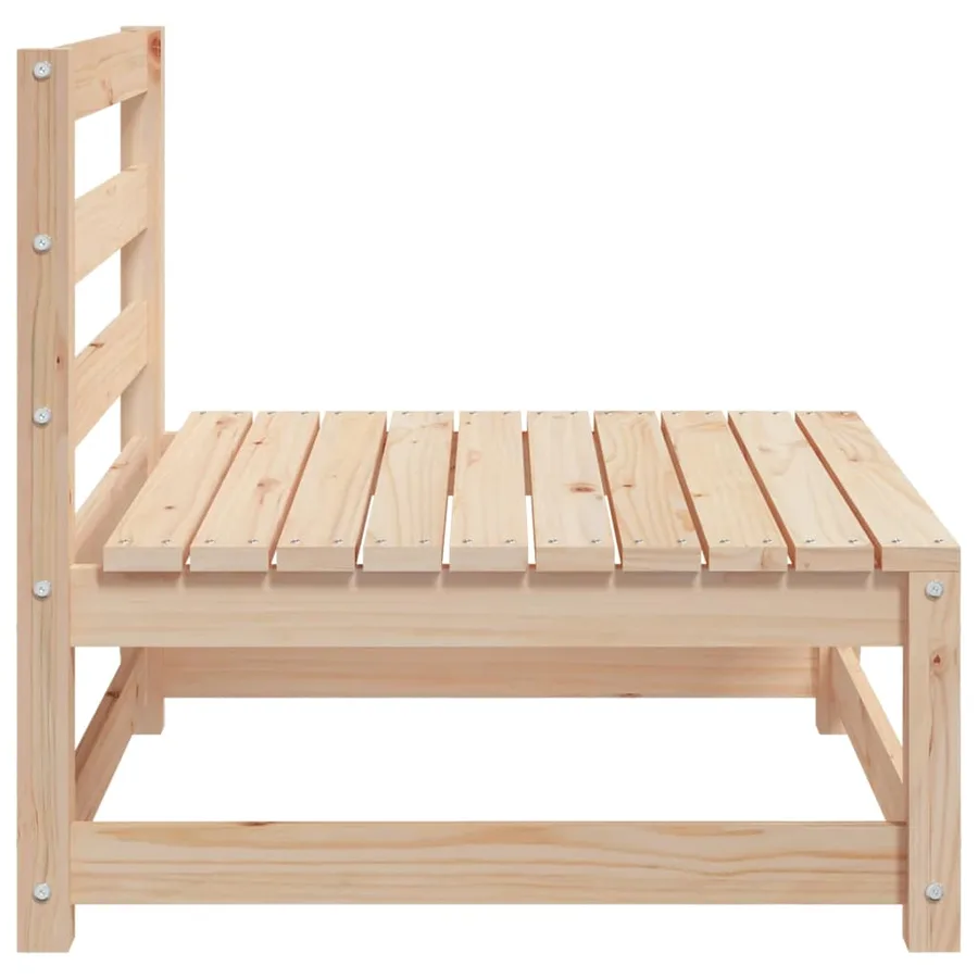 Canapés centraux de jardin coussins gris2pcs Bois de pin massif - 5