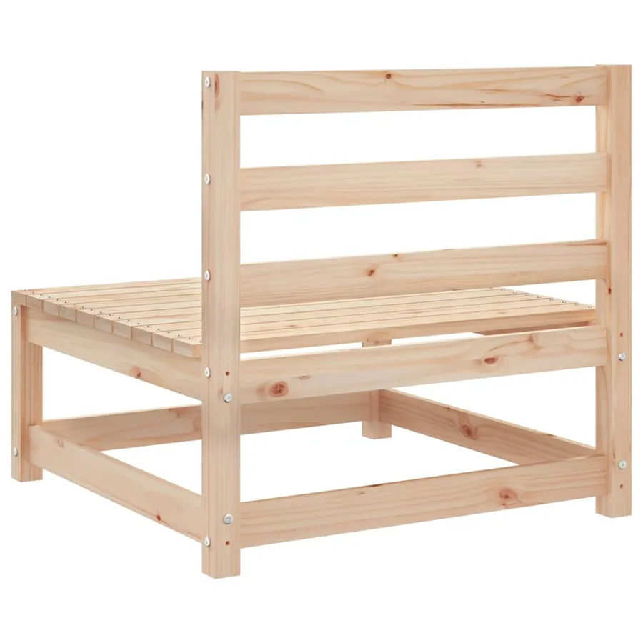 Canapés centraux de jardin coussins gris2pcs Bois de pin massif - 6