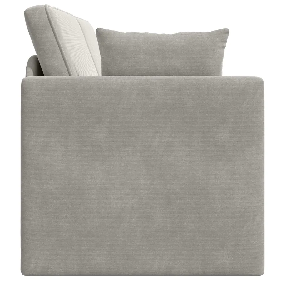 Canapé-lit au sol Gris clair 213 x 70 x 77 cm Velours - 6
