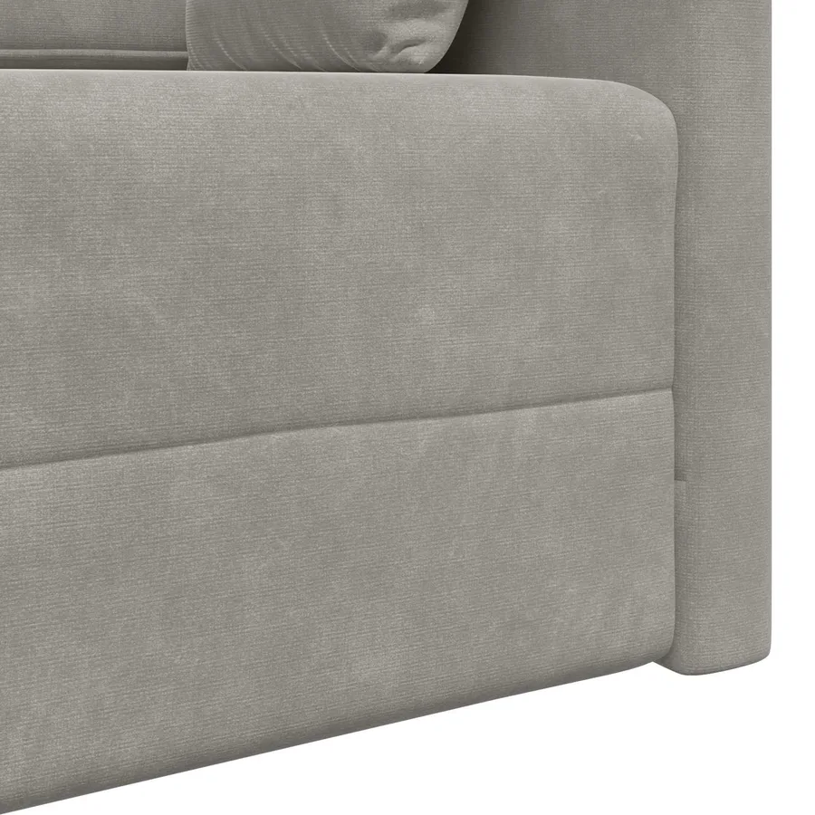 Canapé-lit au sol Gris clair 213 x 70 x 77 cm Velours - 9