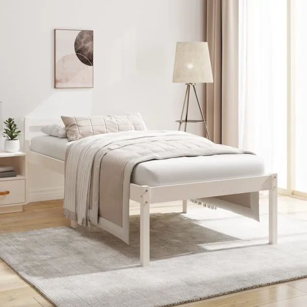 Lit pour personne âgée sans matelas blanc 90x190 cm