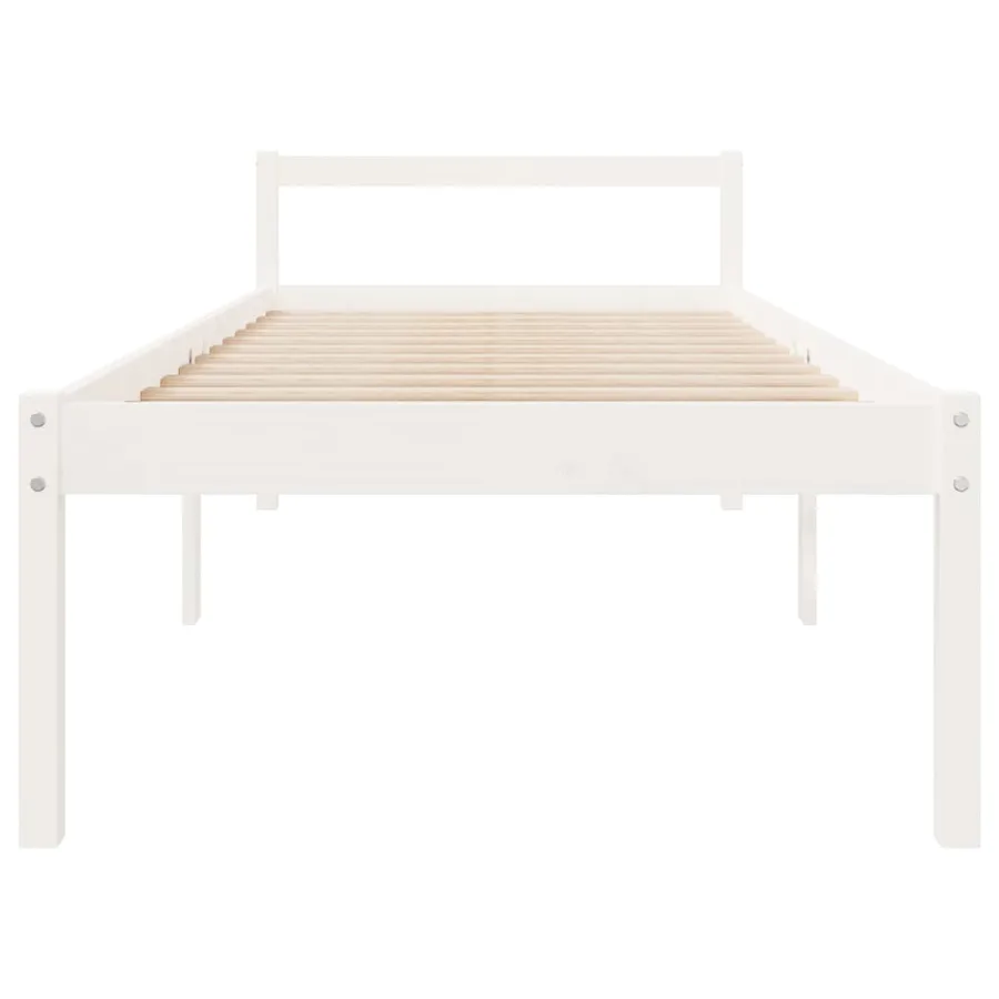 Lit pour personne âgée sans matelas blanc 90x190 cm - 4
