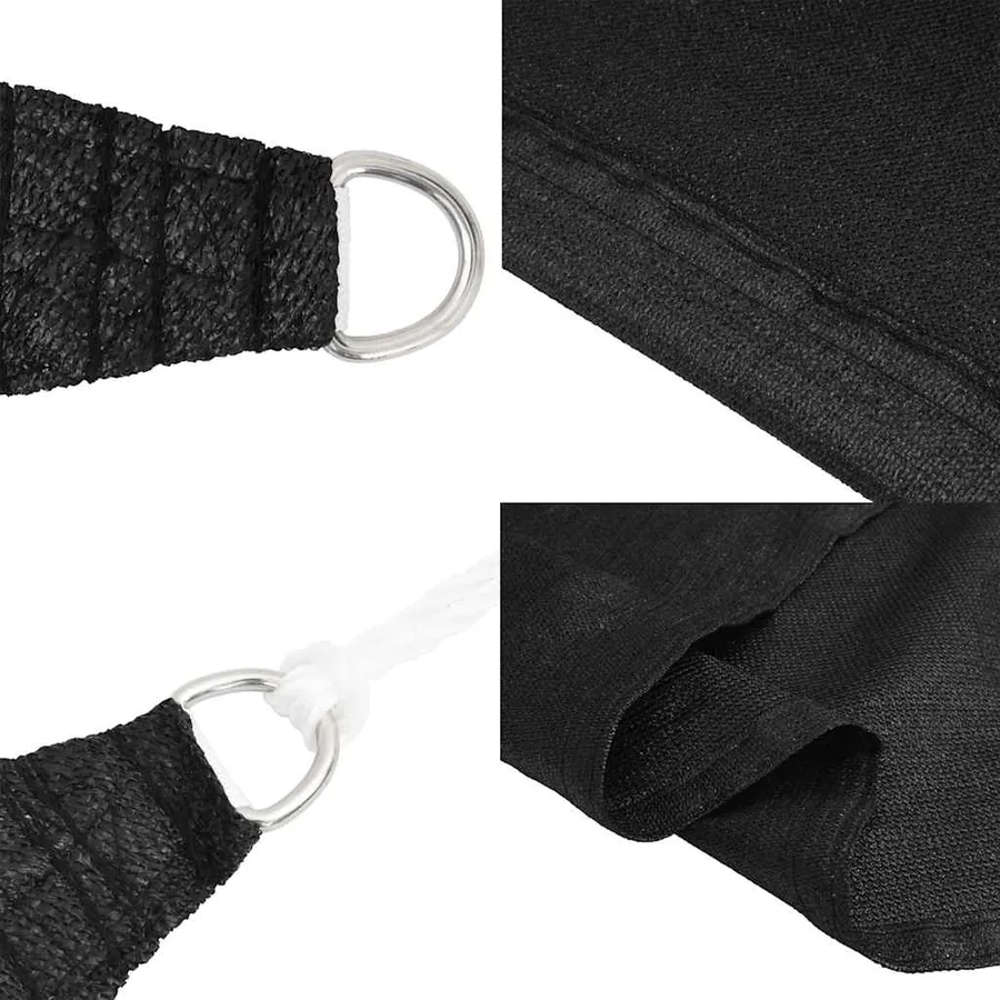 Voile d'ombrage 160 g/m² triangulaire noir 5x7x7 m PEHD - 6