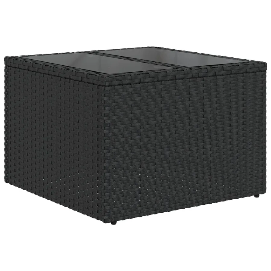 Ensemble de canapé de jardin 6 pcs avec coussins noir résine tressée - 7
