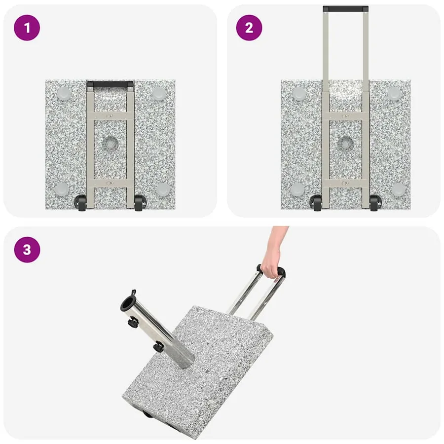 Pied de parasol Gris 41 x 41 x 37 cm Granite - 8