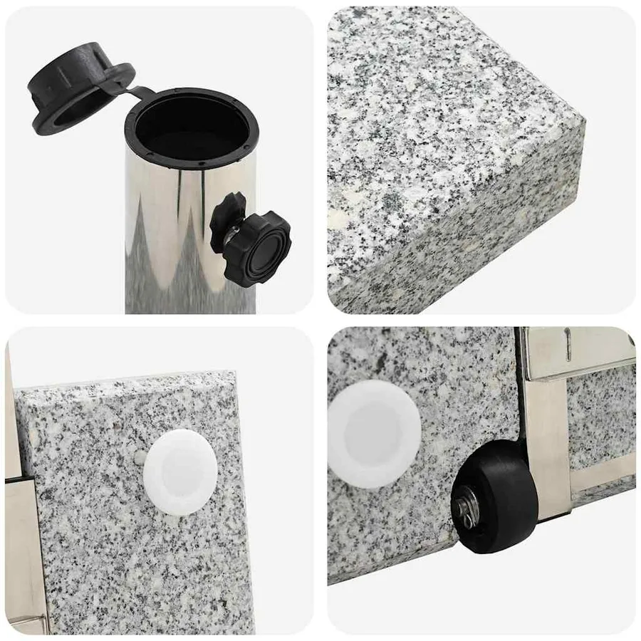 Pied de parasol Gris 41 x 41 x 37 cm Granite - 9