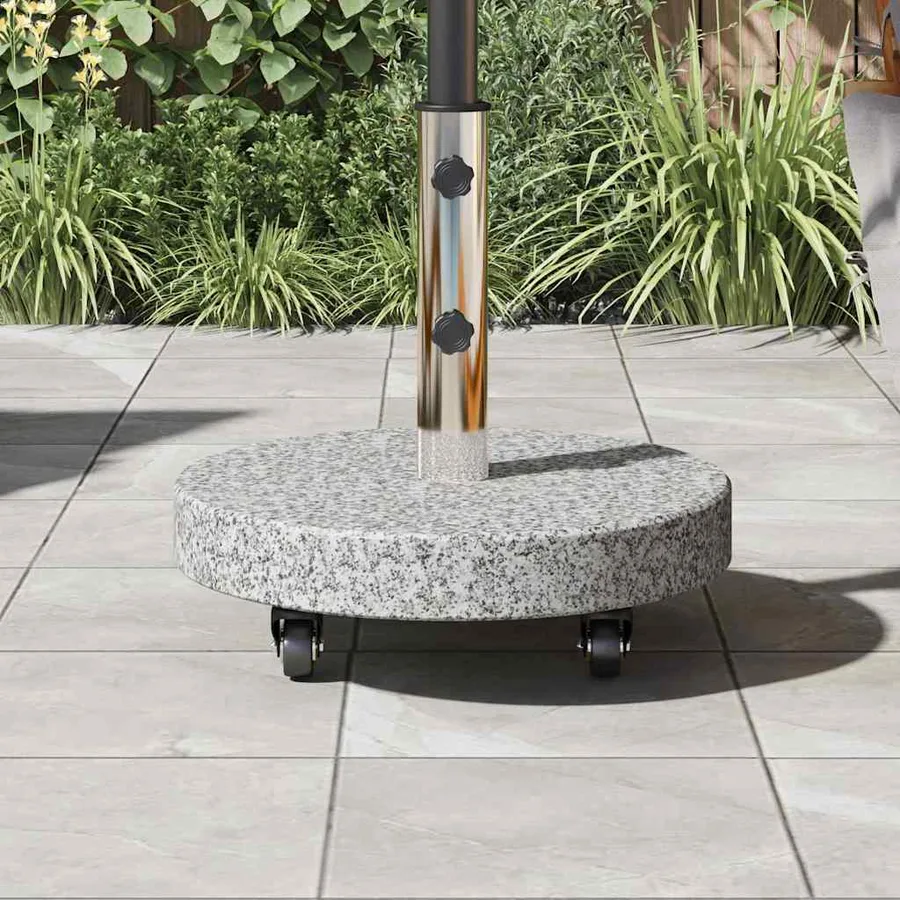 Pied de parasol 29,8kg Gris Granite et Acier Inoxydable Rond - 4