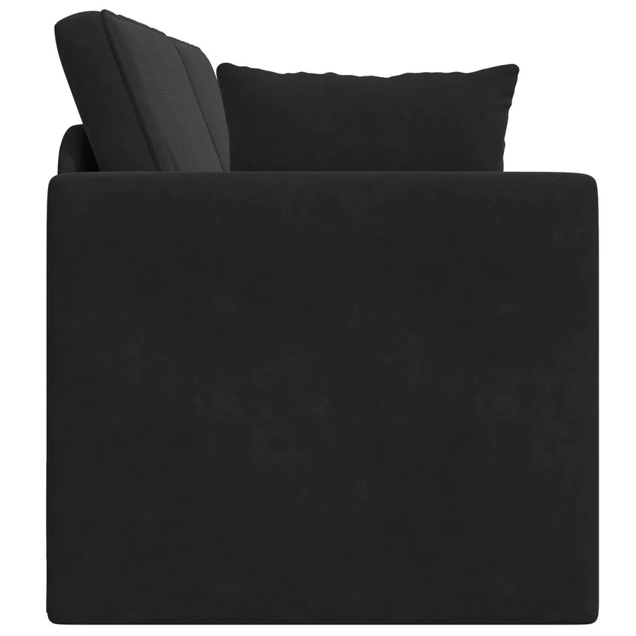 Canapé-lit au sol Noir 213 x 70 x 77 cm Velours - 6