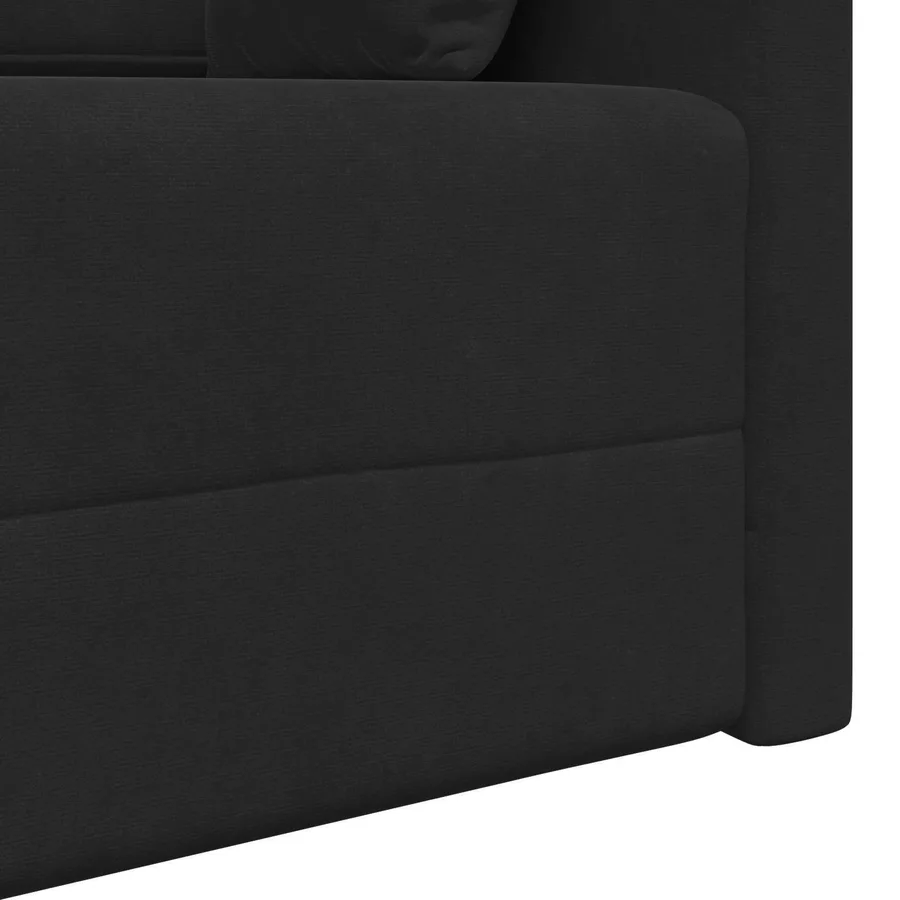 Canapé-lit au sol Noir 213 x 70 x 77 cm Velours - 9