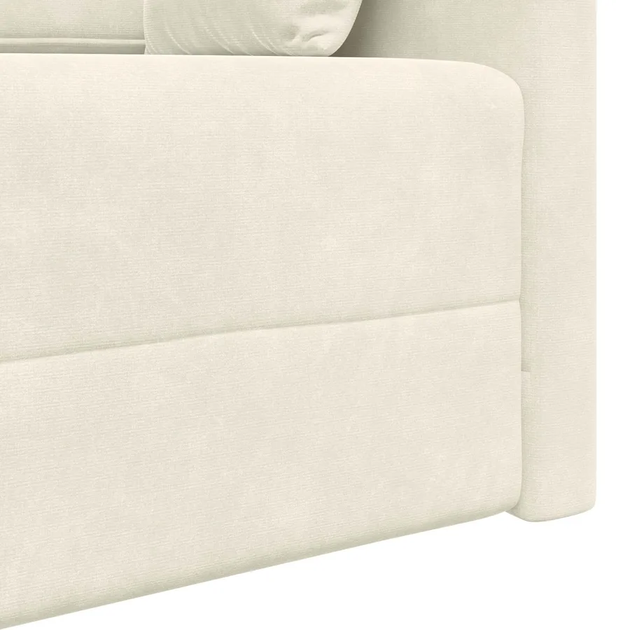 Canapé-lit au sol Crème 213 x 70 x 77 cm Velours - 9