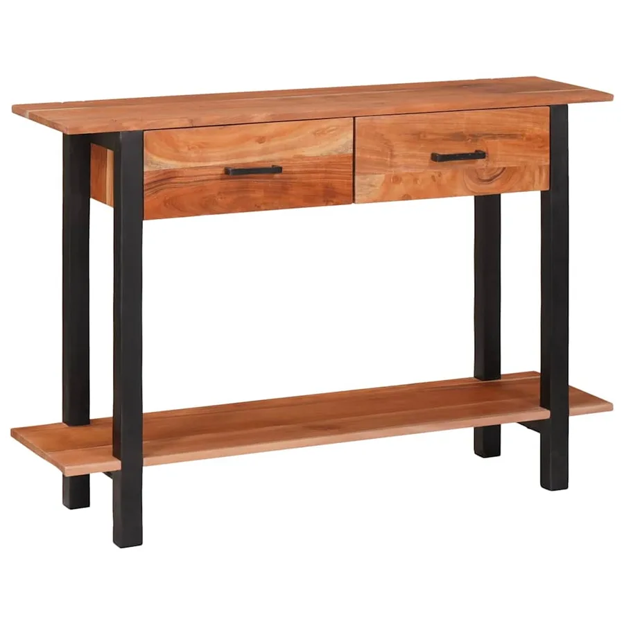 Table console avec tiroir Marron et Noir 110 x 30 x 75 cm - 3