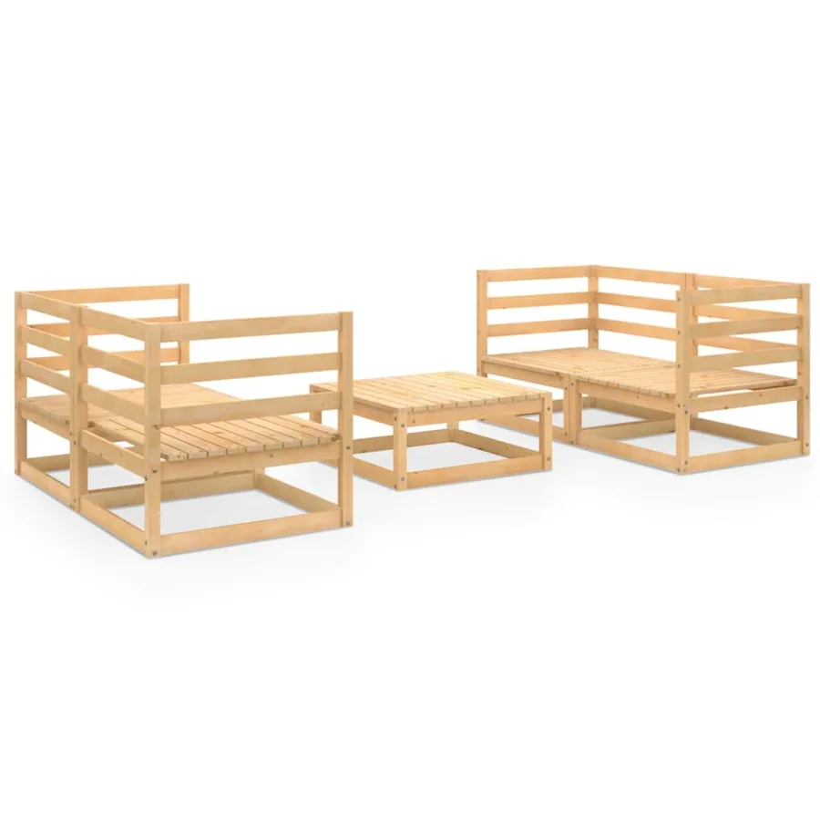 Salon de jardin 5 pcs bois de pin massif - 2