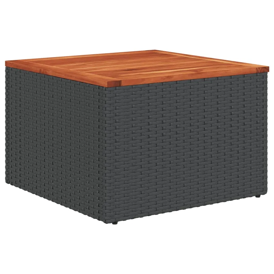 Ensemble de canapé de jardin 10 pcs avec coussins noir résine tressée - 6