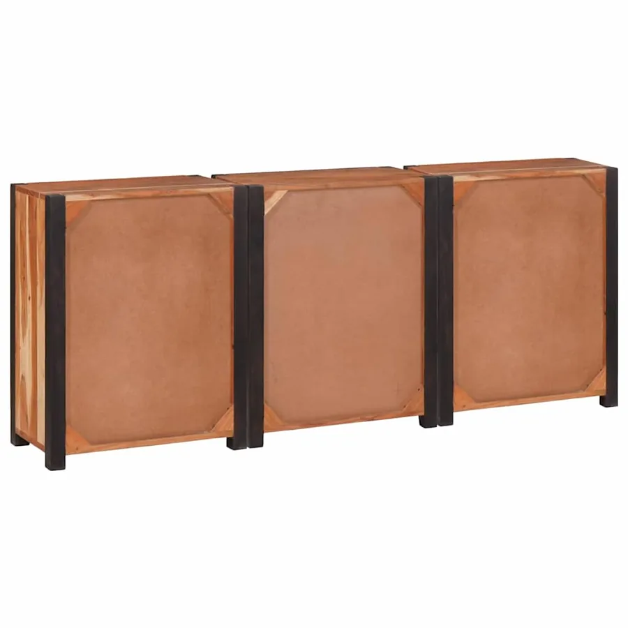 Buffet 3 pcs Marron 165 x 30 x 75 cm Bois d'Acacia Massif - 7