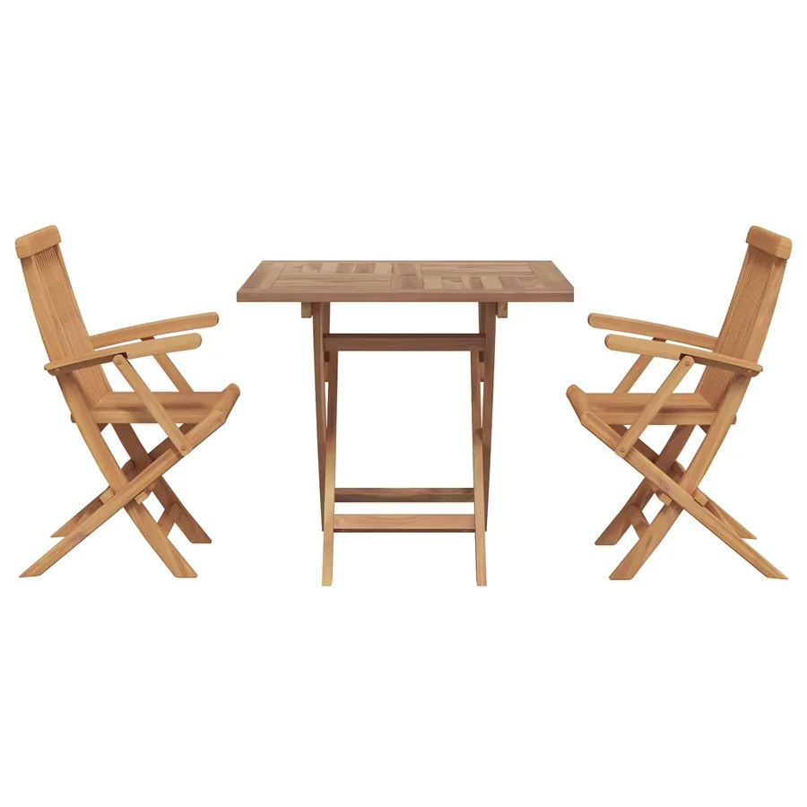 Ensemble de salle à manger pour jardin 3 pcs Marron
