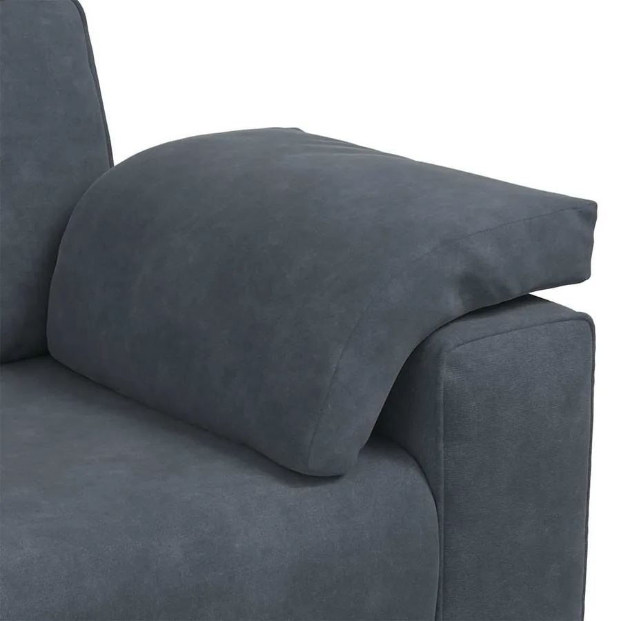 Ensemble canapé 2 pcs avec coussins velours gris foncé - 8