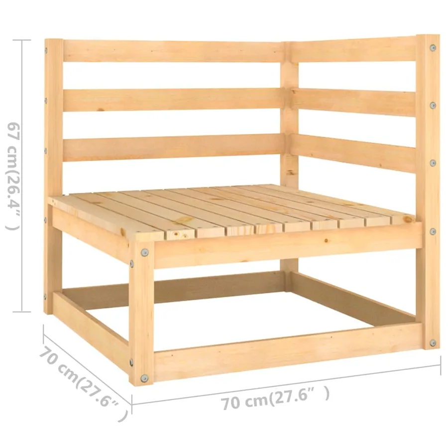 Salon de jardin 3 pcs bois de pin massif - 8