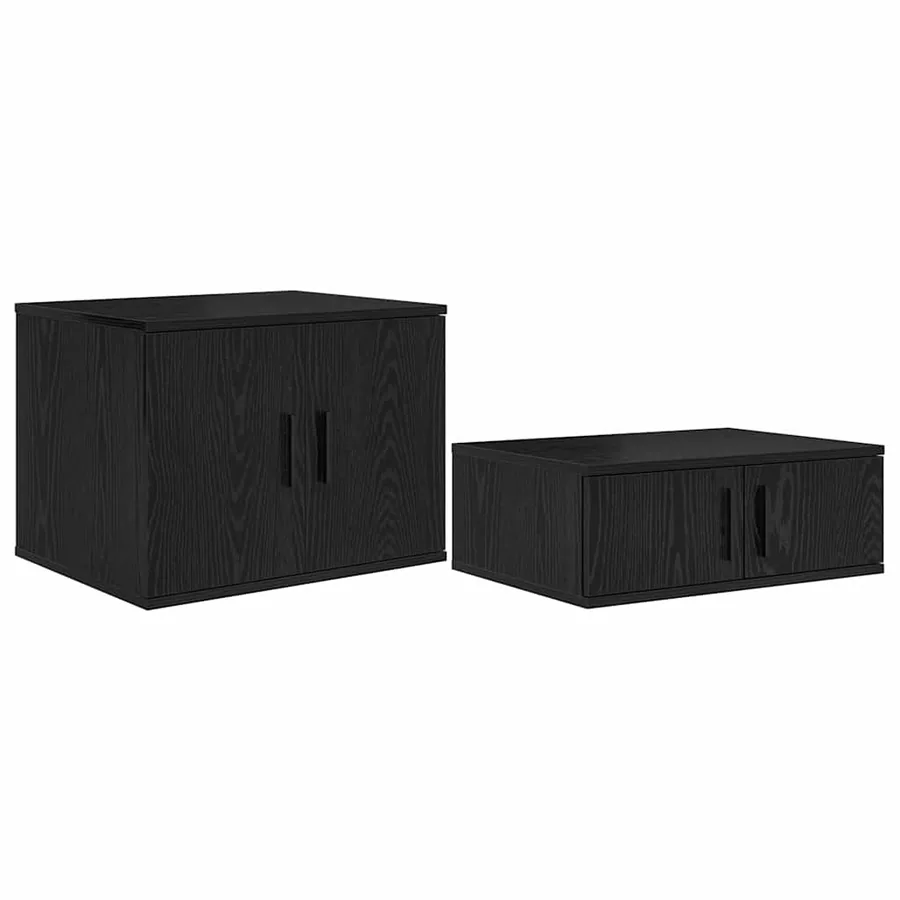 Armoire de rangement 2 pcs Chêne noir 108 x 41 x 40 cm - 2