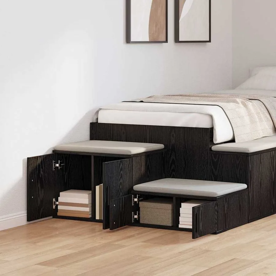 Armoire de rangement 2 pcs Chêne noir 108 x 41 x 40 cm - 4