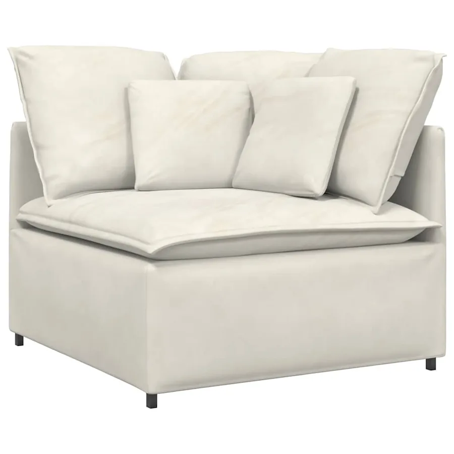 Canapé modulable avec coussins velours crème - 3