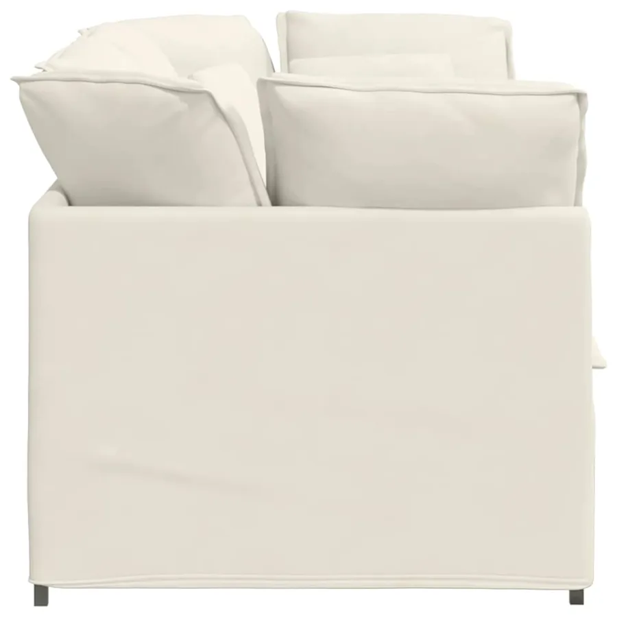 Canapé modulable avec coussins velours crème - 5