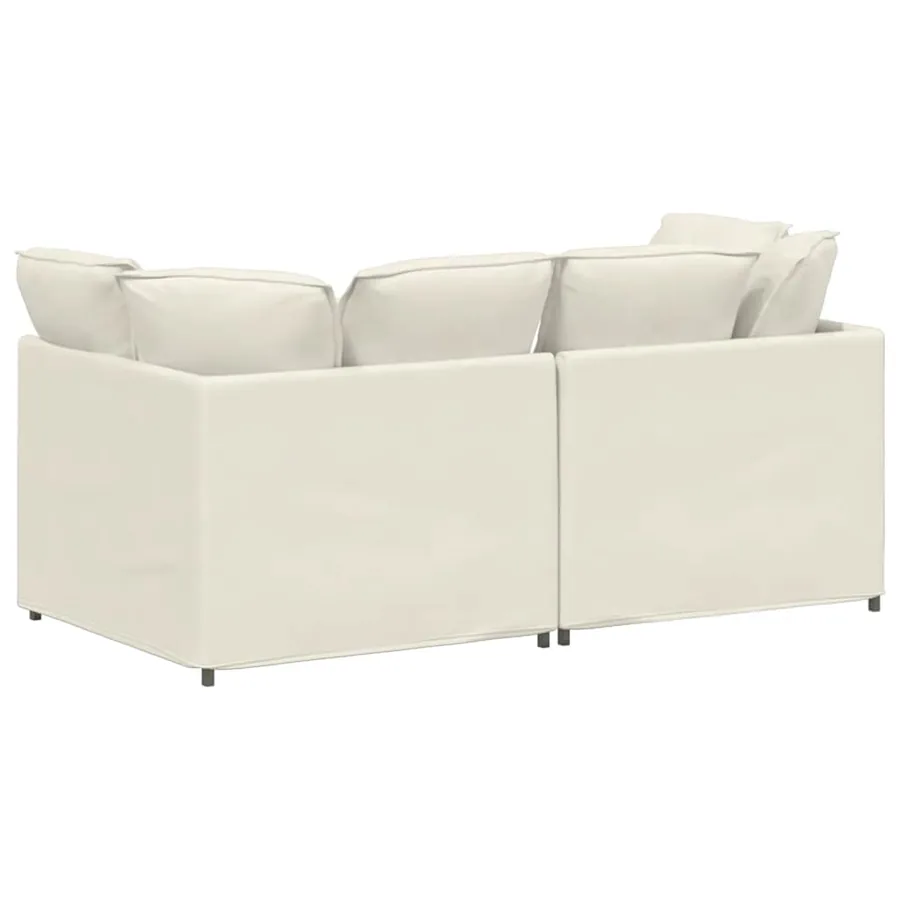 Canapé modulable avec coussins velours crème - 6