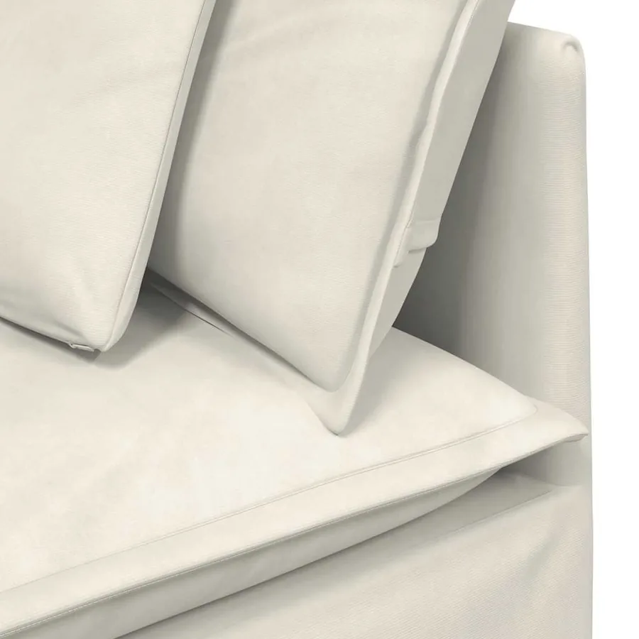 Canapé modulable avec coussins velours crème - 7