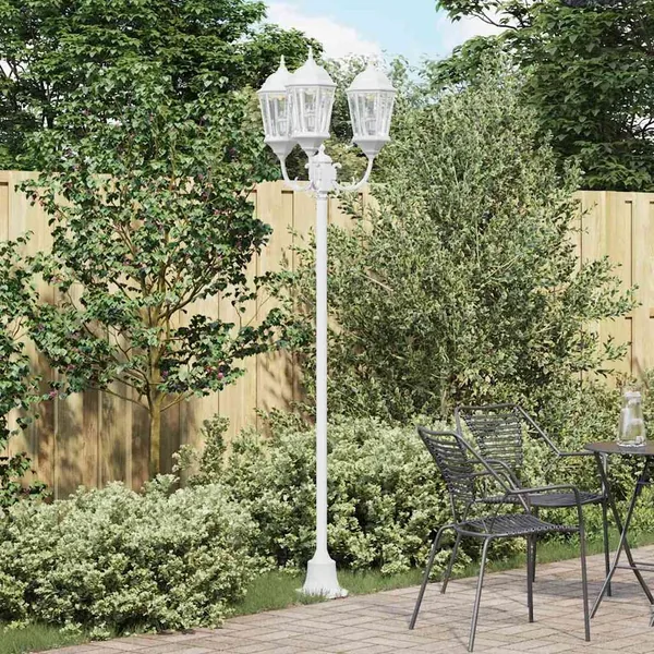 Lumière de jardin Blanc 57 x 49 x 241 cm Aluminium et verre