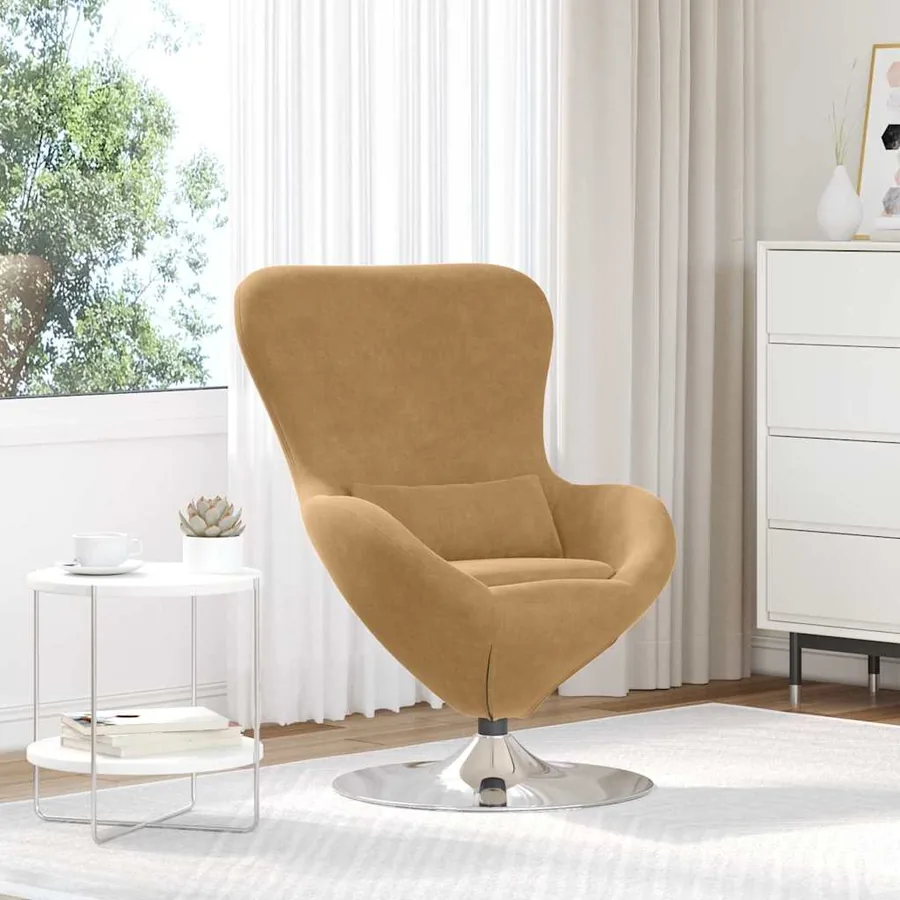 Fauteuil œuf Marron Velours