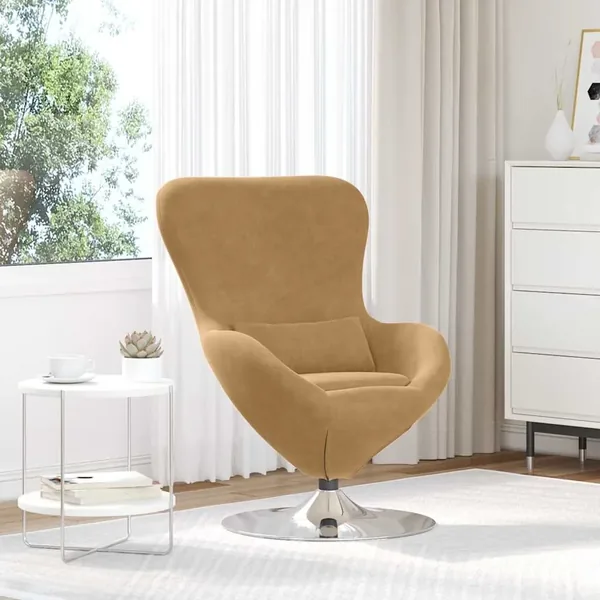 Fauteuil œuf Marron Velours